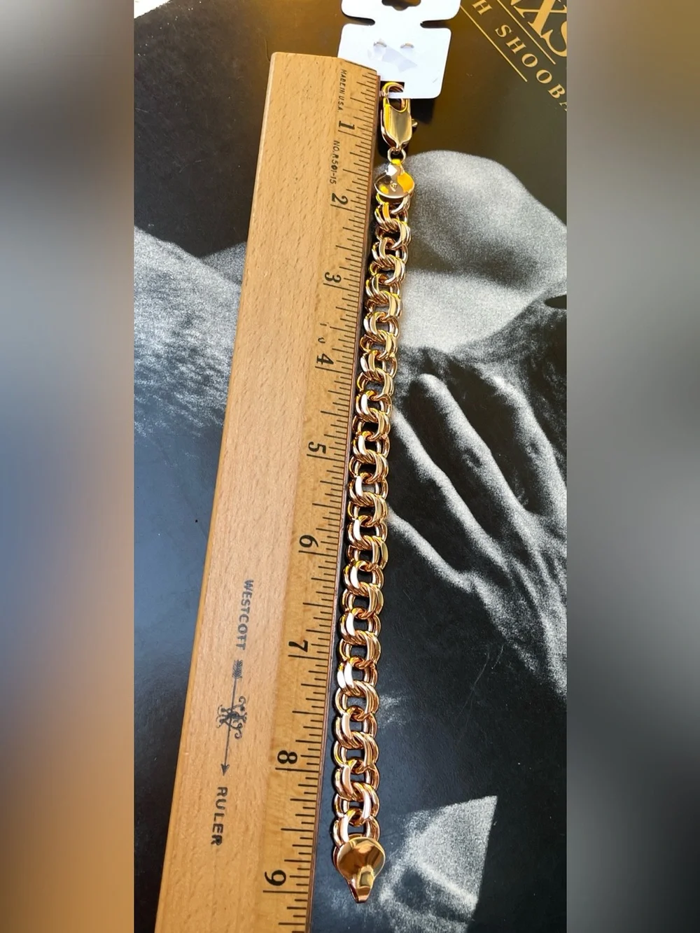 9.2” Bismark Gold plated 18k Link Chain Bracelet - Men’s Women’s Jewelry